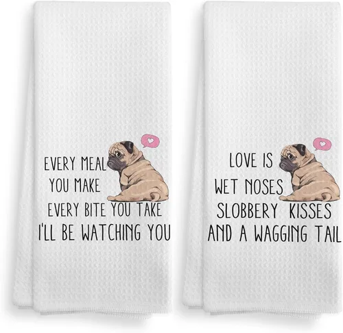 Vista 9 de Basset Hound Dog - Juego de 2 toallas de cocina y paños de cocina, decoración de perro, regalos de Basset Hound para mujeres, 16 x 24 pulgadas