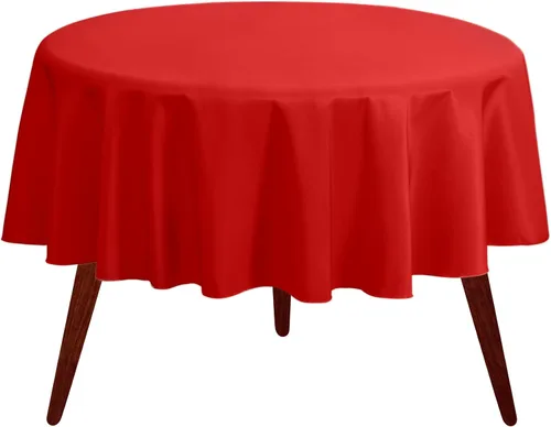 Vista 24 de Gee Di Moda Mantel redondo verde manzana de 70 pulgadas para mesas redondas de 24 a 48 pulgadas, tela lavable resistente, para mesa de bufé, fiesta