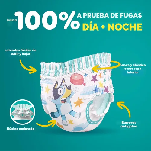 Vista 3 de Easy Ups - Pantalones de entrenamiento para niñas y niños, talla 4 (2T3T), 25 unidades, ropa interior de entrenamiento absorbente Bluey, hasta un