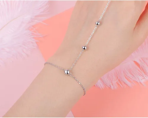 Vista 4 de Juego de cadena ajustable de plata de ley S925 para mujer, Circonita cúbica