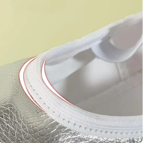 Vista 6 de Zapatillas de ballet de cuero con lunares para el vientre, zapatos de danza con suela dividida para gimnasia y yoga