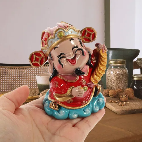 Vista 9 de BESPORTBLE CAI Shen - Estatua de Feng Shui, Dios de la riqueza, 2.5 x 3.5 pulgadas, adornos de resina de la suerte para sala de estar, dormitorio