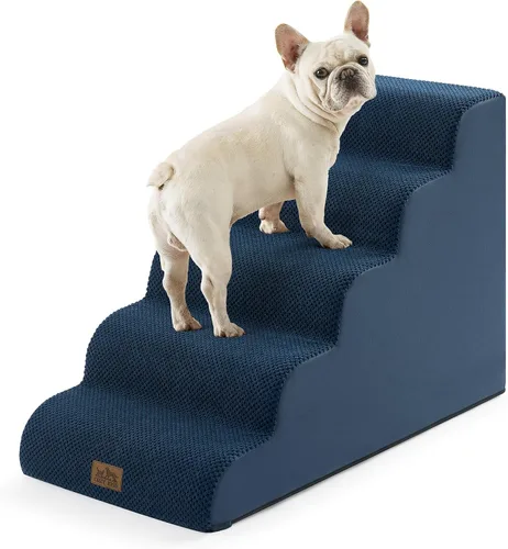 Vista 35 de COZY KISS Escaleras para perros pequeños de 11.8 pulgadas de alto, escalón curvado para cachorros, gatos mayores, rampa mediana para mascotas