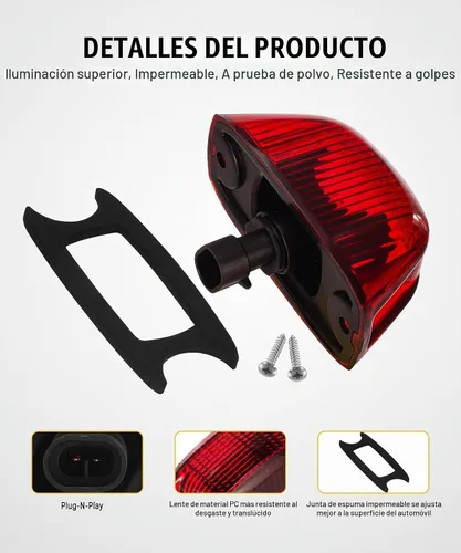 Vista 2 de Partsam 5 piezas de repuesto para Ram Promaster 1500 2500 3500 luces de techo traseras montadas en el techo de la cabina de luces de luz superior