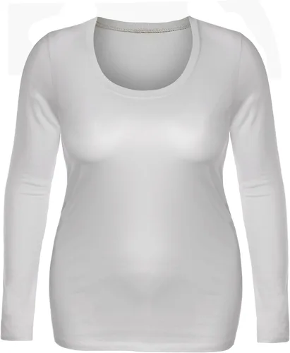 Vista 5 de Emmalise - Camiseta de manga larga para mujer, talla junior y grande, cuello rendondo básico