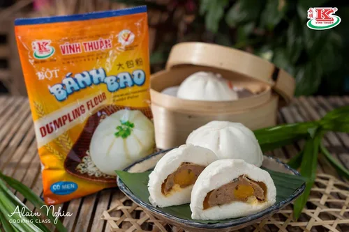 Vista 2 de Vinh Thuan Mezcla de harina de albóndigas — Bot vietnamita Banh Bao — 1 bolsa (35.3 onzas)
