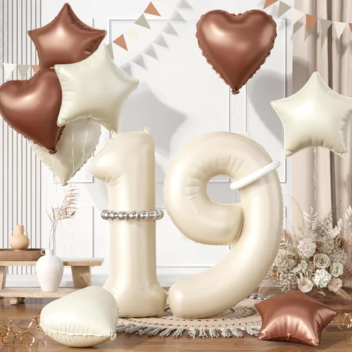 Vista 69 de Globos dorados de color champán con el número 11, globos de oro claro, globo de aluminio dorado con forma de corazón con estrella y globo largo