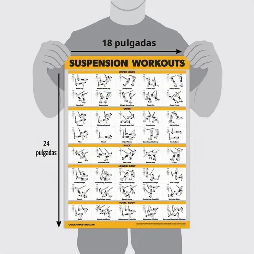 Vista 2 de Palace Learning QUICKFIT - Póster de ejercicio de suspensión (laminado, 18 x 24 pulgadas), pasillo