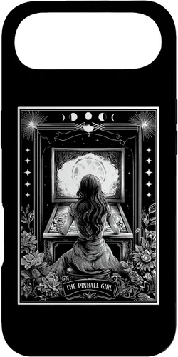 Vista 27 de The Pinball Girl Retro Arcade Game 80s Tarot Card Skeleton Case for iPhone 17