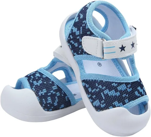Vista 4 de Sandalias de verano para bebé, malla transpirable, suela de goma, antideslizantes, zapatos para exteriores para niños y niñas de 9 a 30 meses