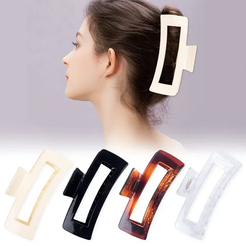 Vista 2 de Paquete de 4 pinzas para cabello extra grandes para mujeres, pinzas brillantes de sujeción fuerte de 5 pulgadas para cabello grueso y largo, clips