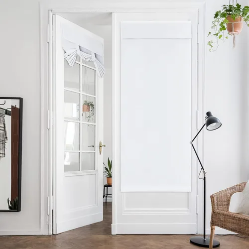Vista 18 de HOMEIDEAS Cortinas Opacas para Aula para Puerta Principal, Cubierta de Ventana de Puerta de Aula, Persianas de Privacidad con Aislamiento Térmico