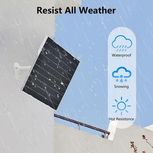 Vista 4 de Panel solar de 9 W para cámaras de seguridad, impermeable IP65 con soporte de 360° y cable de 9.8 pies, alimentación solar de 5 V para cámaras