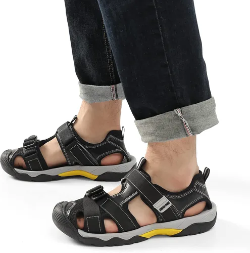 Vista 5 de DREAM PAIRS Sandalias deportivas de senderismo al aire libre para hombre, puntera cerrada, atlética, aventura, playa, pescador, sandalias de agua