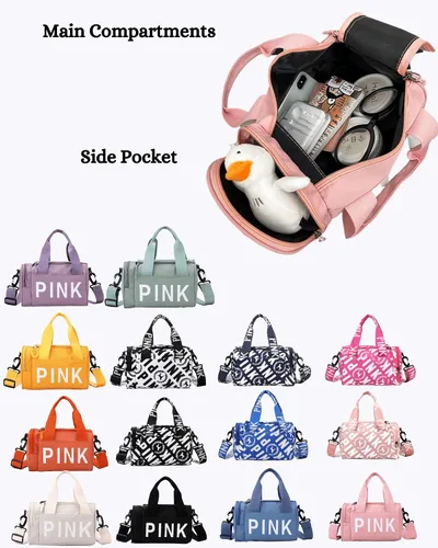 Vista 2 de Bolsa de gimnasio pequeña estética, bonita bolsa de lona con asa, bolsa de viaje para el hombro, bolsa cruzada resistente para deportes de natación