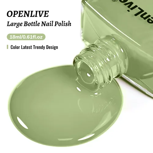 Vista 45 de OpenLive Esmalte de uñas negro de 0.6 fl oz, gran volumen, secado rápido, secado rápido y de larga duración, arte de uñas de color para bricolaje