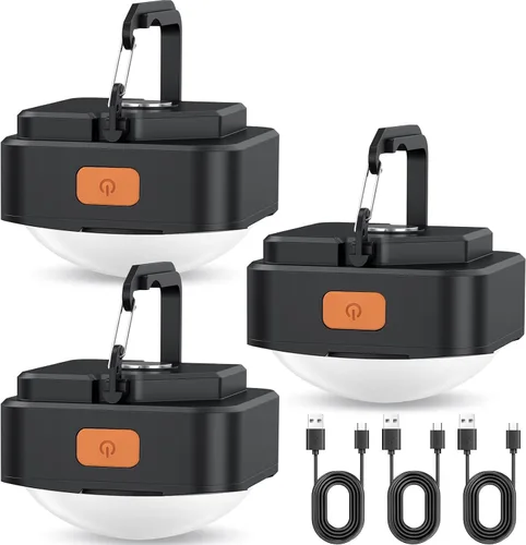 Vista 11 de Luces de Campamento Recargables FLY2SKY 2 Piezas Luces Negras para Tienda de Campaña Mini Linterna Linterna LED Portátil de Campamento Equipo