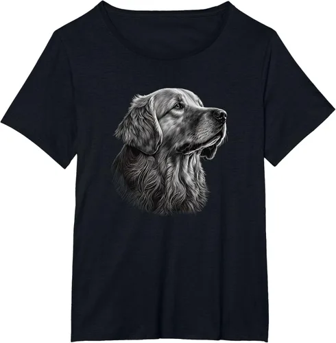 Vista 74 de Camiseta divertida Golden Retriever, Negro