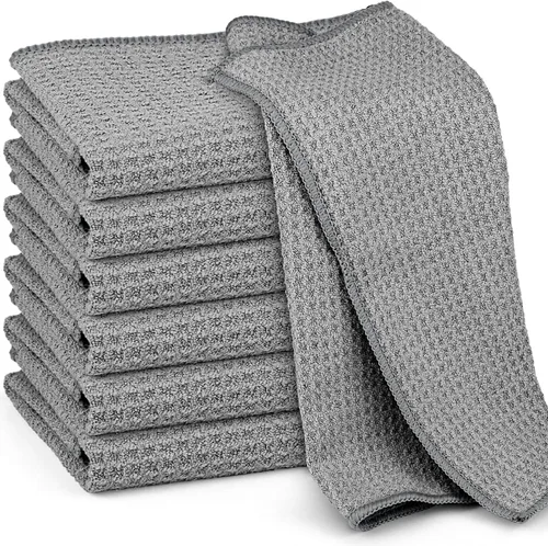 Vista 12 de Ekedalen Paño de limpieza de microfibra tejido de gofre para quitar el polvo, toalla absorbente de secado rápido, trapos de polvo para la cocina