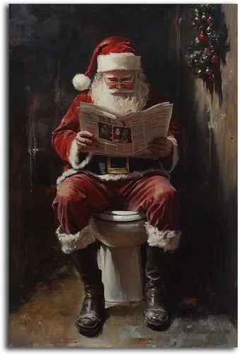 Vista 14 de NTEUMM Póster de lienzo con diseño de reno y abrazo de Papá Noel, arte de pared de Papá Noel, fotos de Navidad, regalo de Navidad, decoración