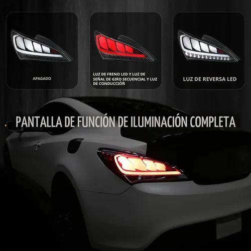 Vista 2 de Spec-D Tuning Negro carcasa transparente lente secuencial LED luces traseras para Hyundai Genesis Coupe 2Dr 2010-2016 Conjunto de luces traseras