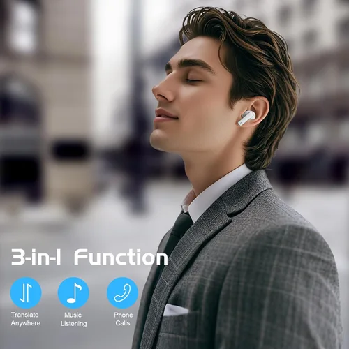 Vista 8 de IAMJOY Auriculares de Traducción de Idiomas, Dispositivo Traductor Bidireccional de 163 Idiomas y Acentos Integrado con 6 Micrófonos, Auriculares