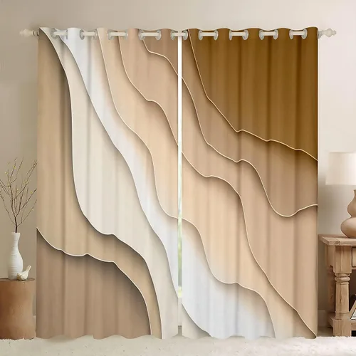 Vista 16 de Feelyou Cortinas abstractas degradadas para niños, adolescentes, azul, rojo y negro, cortinas de ventana para dormitorio, sala de estar, decoración
