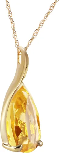 Vista 2 de Galaxy Gold GG Collar de Oro Amarillo Sólido de 14k con Forma de Pera Natural 5 quilates Citrino 1627Y