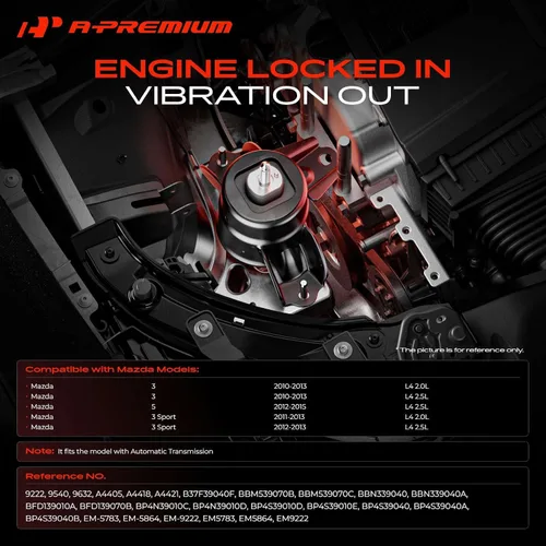 Vista 2 de A-Premium Kit de montaje de motor y montaje de transmisión y puntal de torsión compatible con Mazda 3 2010-2013, 5 2012-2015, 3 Sport 2011-2013