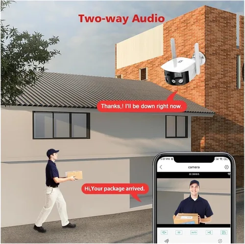Vista 3 de Cámara IP de seguridad para exteriores WiFi de doble lente