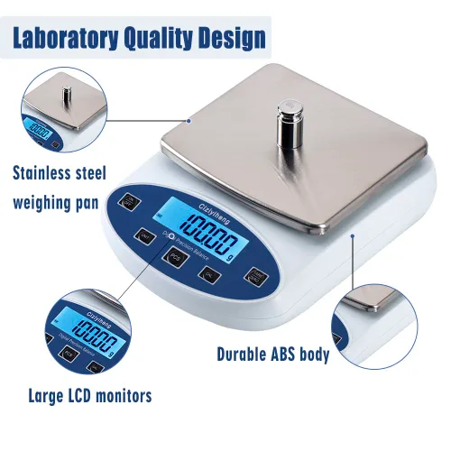 Vista 2 de Balanza de laboratorio Balanza electrónica 176.37 oz x 0.00 oz laboratorio de alta precisión Balanza analítica digital Escala de gramo 0.00 oz