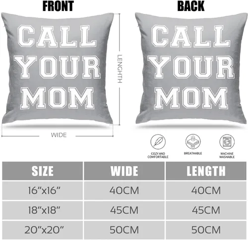 Vista 3 de Call Your MOM - Fundas de almohada de tela de terciopelo con estampado 3D, adecuadas para dormitorio, sala de estar, suelo, banco, regalo