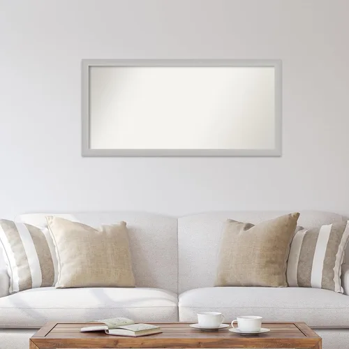 Vista 493 de Amanti Art Silver Bathroom Mirror for Over Sink, 26x35 Custom Made Marred Pewter Rectangle Vanity Mirror, Large Casual Wood Frame, Hangs Horizonally