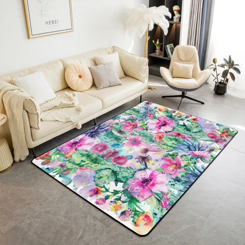 Vista 15 de Erosebridal Alfombra de área de dibujos animados de rana y libélula, para niños, niñas, adolescentes, alfombra con temática de animales de reptiles