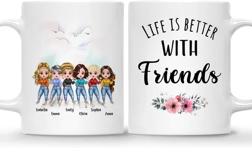 Vista 25 de Taza personalizada Gossby para amiga - Aparentemente somos problemas cuando estamos juntas - Regalo personalizado para amigas con nombres