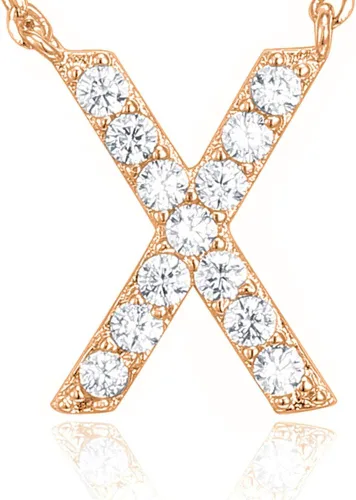 Vista 88 de PAVOI 14K White Gold Plated Cubic Zirconia Initial Necklace Letter Dainty Necklaces for Women