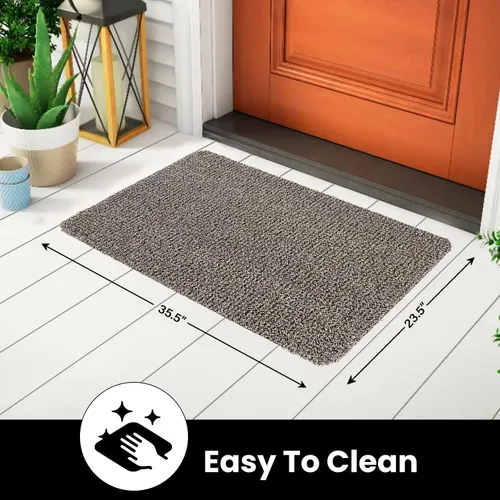 Vista 5 de Clean Machine 10376913 Astroturf Felpudo Atrapador de Suciedad, 23.5" x 35.5", Flair Earth Taupe