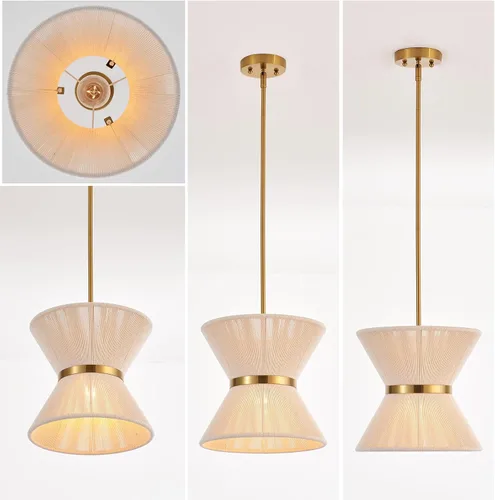 Vista 8 de Lámpara colgante bohemia tejida a mano, mini candelabro costero, moderno, ajustable, de transición, minimalista, accesorios de iluminación colgantes