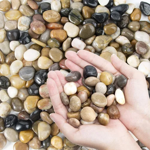 Vista 11 de Piedras pequeñas negras – Piedras decorativas para plantas de roca, piedras pulidas naturales de 3/8 pulgadas, grava para suculentas, grava