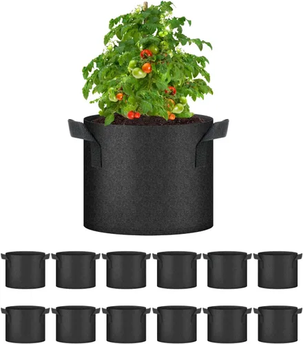 Vista 11 de HealSmart Paquete de 6 bolsas de cultivo no tejidas de 1 galón, macetas de tela de aireación con asas, adecuadas para frutas de jardín, verduras