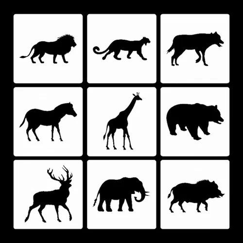 Vista 9 de Rolin Roly 12 plantillas de pintura de leopardo, plantillas de impresión de piel de animal, plantillas de pintura a rayas reutilizables para dibujar