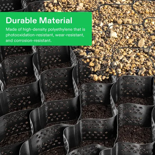 Vista 2 de VIVOSUN Rejilla de Suelo de 4 Pulgadas de Profundidad, 9x17 pies, Geocelda de HDPE de Alta Densidad, Carga de 1885 libras por pie cuadrado, Plegable