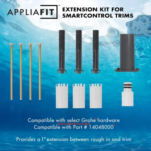Vista 2 de Paquete de 2 – Kit de extensión universal compatible con Grohe 14048000 para molduras selectas SmartControl (paquete de 2)