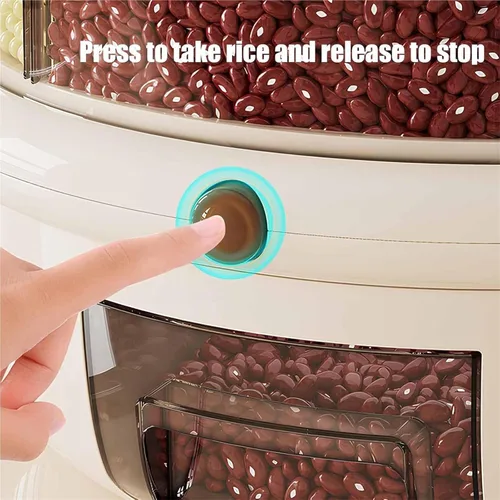 Vista 6 de Dispensador giratorio de alimentos secos para encimera, dispensador de 6 rejillas para lentejas, arroz, frijoles, contenedor de almacenamiento