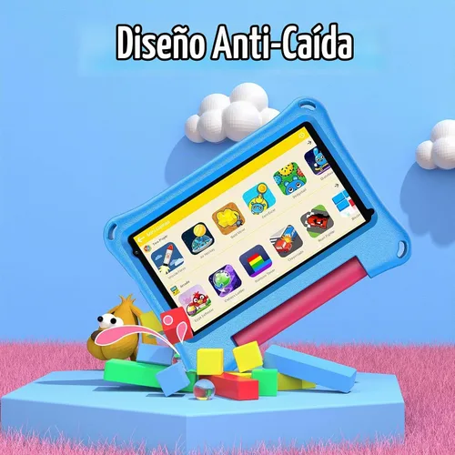 Vista 4 de VASOUN Tablet infantil de 7 pulgadas para niños pequeños, Android 13 32 GB de RAM con doble cámara WiFi, control parental, Bluetooth, a prueba