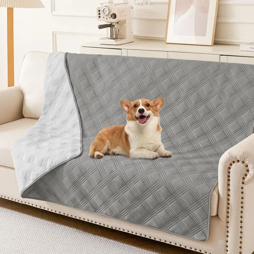 Vista 33 de hyha - Manta impermeable para cama de perro, mantas suaves para mascotas, funda impermeable para sofá para perros, fundas reversibles lavables