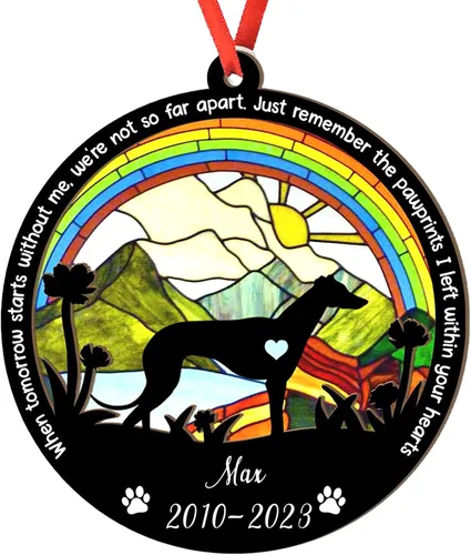 Vista 11 de Adorno personalizado para atrapasoles de sabueso afgano, adorno de Navidad de sabueso afgano, regalo para perro amante, sabueso afgano conmemorativo