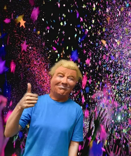 Vista 7 de RAPGET Máscara de Donald Trump, máscara de candidato presidencial, disfraz realista de látex de celebridades para adultos, gran accesorio