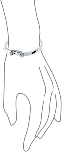Vista 2 de Fine Jewelry - Brazalete de amor apilable con bisagras, correa funcional con hebilla para mujer, novia, plata de ley 925, ajustable de 7 a 8
