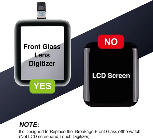 Vista 2 de Protector de pantalla para Apple Watch Series 2/3 de vidrio templado de 1.496 pulgadas, resistente a los arañazos, kit de reparación de repuesto, 1